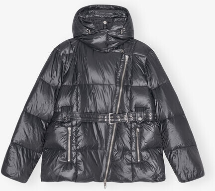 Ganni Black Shiny Nylon Puffer Jacket