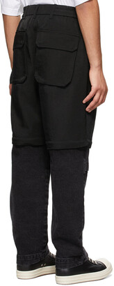 JERIH Black Paneled Colorblock Trousers