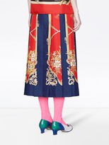 Thumbnail for your product : Gucci Silk skirt with flowers and tassels print