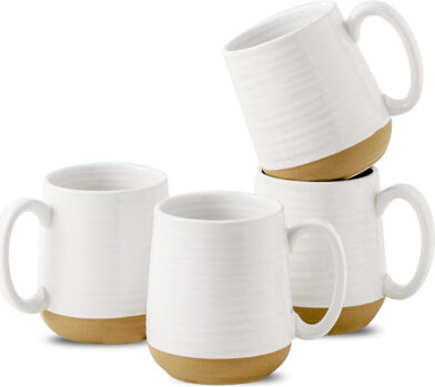 Latitude Run Coffee Mugs Set Of 4 Ceramic Coffee Cups With Comfortable Handle Tea Cups For Coffee Soup Latte Mug Set Gift For Wedding Microwave And Dishwash