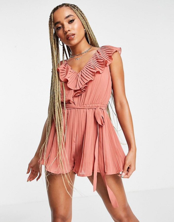 pink ruffle romper