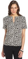 Thumbnail for your product : Walter W118 by Baker black and cream leopard jacquard 'Randi' short sleeve top
