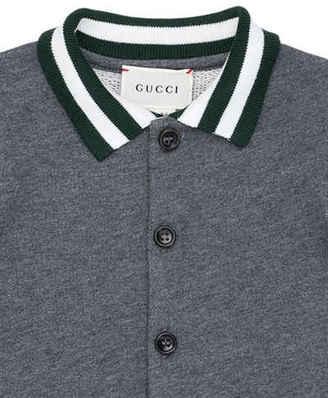 Gucci Web Detail Cotton Fleece Romper