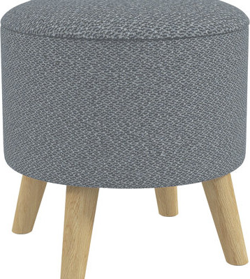 Ebern Designs Comfortable Gray Storage For Living Room Decoration Round With Hidden And Fabric