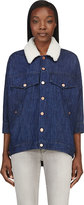Thumbnail for your product : Band Of Outsiders Blue Shearling Collar Denim Jacket