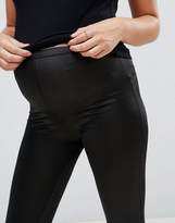 Thumbnail for your product : Mama Licious Mama.licious Mamalicious Over The Bump Wet Look Leggings