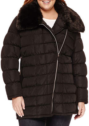 A.N.A Asymmetrical Zip Puffer Jacket - Plus
