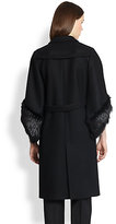 Thumbnail for your product : Givenchy Fur-Trimmed Wool Convertible Cape Coat