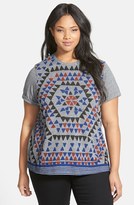 Thumbnail for your product : Lucky Brand 'Firework' Geometric Print Tee (Plus Size)