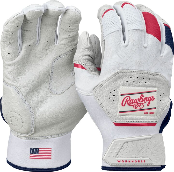 Rawlings Adult Workhorse Batting Gloves, Men's, Small, Hot Pink