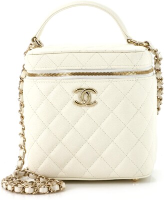 Chanel Vanity Beige Leather Clutch Bag (Pre-Owned) - ShopStyle