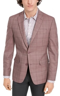tan windowpane check coat