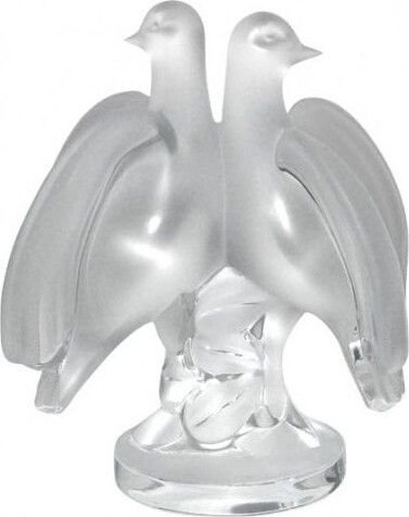Lalique Satin-Finished Ariane Doves Figurine