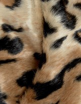 Thumbnail for your product : Urban Code Urbancode Faux Fur Leopard Collar With Trim
