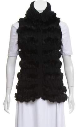 Diane von Furstenberg Alcina Fur-Trimmed Vest Black Alcina Fur-Trimmed Vest