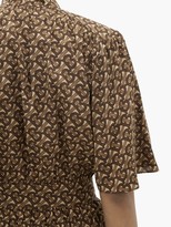 Thumbnail for your product : Burberry Monogram-print Silk Blouse - Brown