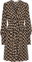 Thumbnail for your product : Diane von Furstenberg Maddi Tie-front Printed Crepe Peplum Dress