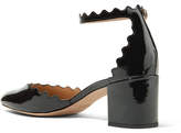 Thumbnail for your product : Chloé Lauren Scalloped Patent-leather Pumps - Black