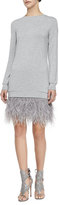 Thumbnail for your product : Haute Hippie Feather-Bottom Sweatshirt Dress