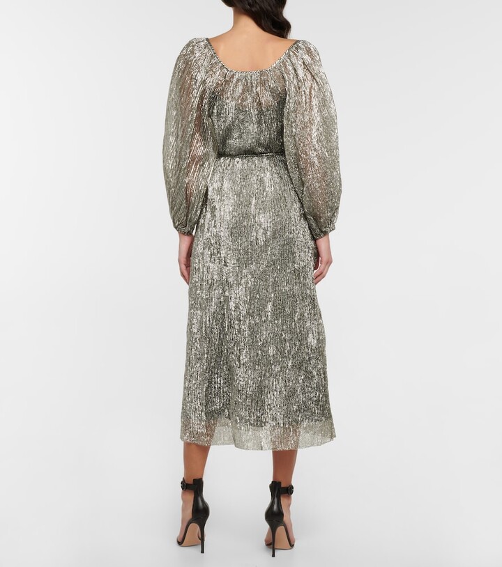 Tory Burch Lame midi dress - ShopStyle