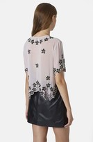 Thumbnail for your product : Topshop Flower Beaded Crop Tee