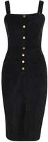 Thumbnail for your product : boohoo Cord Button Front Midi Pinafore Dress