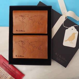 Stabo World Map Passport Holder Wedding Gift Set