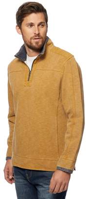 Mantaray - Big And Tall Gold Pique Zip Funnel Neck Sweater