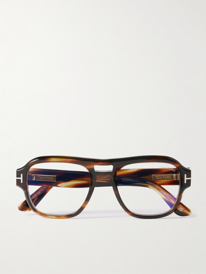 Tom Ford Aviator-style Tortoiseshell Acetate Optical Glasses - One size