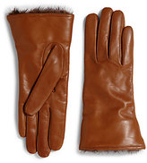 Thumbnail for your product : Saks Fifth Avenue Mink Trimmed Leather Gloves