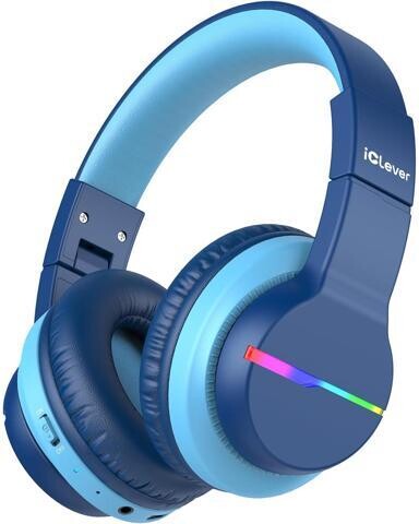 Suppower iClever BTH12 Kids Bluetooth Headphones,Colorful LED Lights Kids Headphones Wireless,74/85dBA Safe Volume,85H Playtime,Fast Charging,Bluetooth...