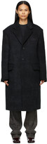 Thumbnail for your product : we11done Black Brushed Wool Coat