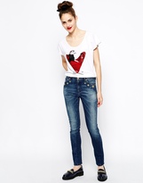 Thumbnail for your product : Love Moschino Slim Fit High Waist Jeans with Star Detail on Pockets
