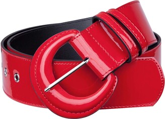Wide Red Leather Belt | Shop the world's largest collection of fashion |  ShopStyle UK