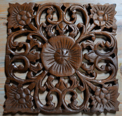 Home and Garden Direct 12" x 12" Solid Wood Wall Paneling in Brown