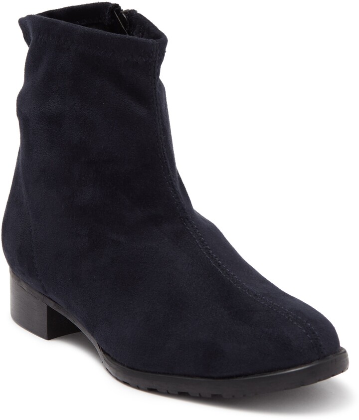 navy suede bootie