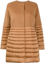 Thumbnail for your product : Elisabetta Franchi Long-Sleeved Panelled Puffer Coat