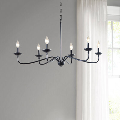 Lark Manor Brighton 6-Light Farmhouse Metal Chandelier
