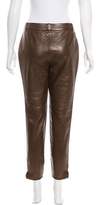 Thumbnail for your product : Ralph Lauren Leather Mid-Rise Pants
