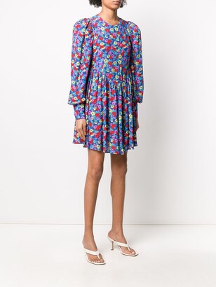 Rotate by Birger Christensen Puffed Sleeves Floral Print Dress