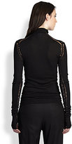 Thumbnail for your product : Ann Demeulemeester Open-Shoulder Turtleneck Sweater