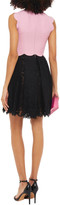 Thumbnail for your product : Valentino Two-tone Crepe And Corded Lace Mini Dress