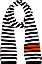 Thumbnail for your product : DSQUARED2 Black & White Striped Orange Accent Scarf
