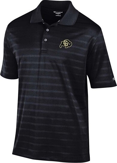 Colorado Buffaloes Champion Ginter Textured Solid Polo Large Black