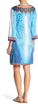 La Moda Printed Rhinestone Embellished Cover Up Dress