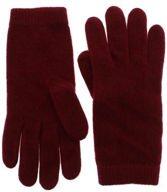 Portolano Womens 100% Cashmere Classic Winter Gloves Red O/S