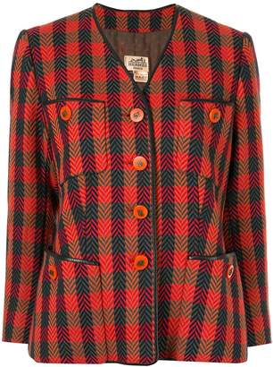 Hermes Pre-Owned Checked Single-Breasted Jacket