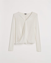 Thumbnail for your product : Ann Taylor Petite Mixed Media Wrap Top