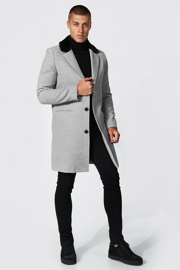 Mens Fur Collar Coat The World S, Faux Fur Collar Overcoat Mens