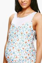 Thumbnail for your product : boohoo Maternity Charlotte Ditsy Floral Mesh Swimsuit